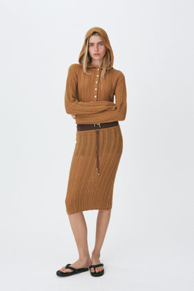 Enavant Crochet knit skirt in the color Brown
