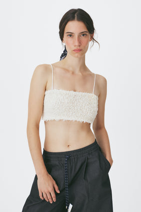 Enavant Fuzzy knit bra top in the color Cream