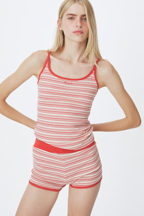 Enavant Ribbed striped sleeveless in the color Red Striped