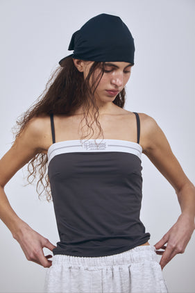 Enavant BANDED TANK TOP in the color Charcoal